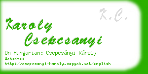 karoly csepcsanyi business card